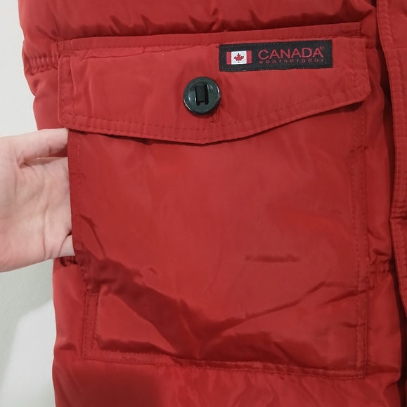 Canada Weathergear sz M Red Quilted Puffer Vest - Picture 5 of 12